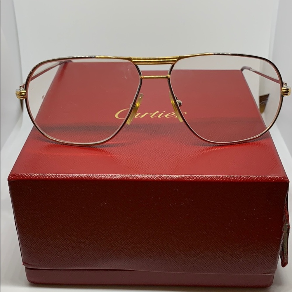 Vintage Cartier wire framed tricolored glasses